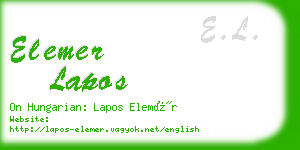 elemer lapos business card